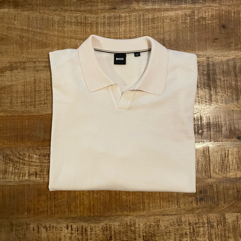 BOSS Enord Long Sleeve Wool Sweater Polo